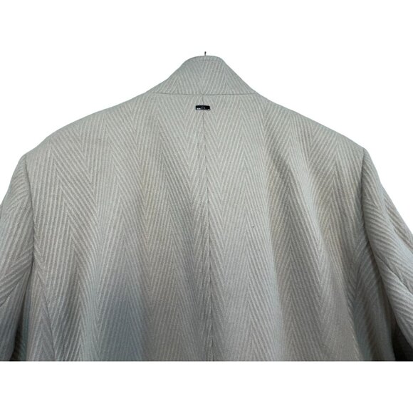 Calvin Klein Womens Herringbone Coat 3X Cream White Pockets & Full Lining - Picture 16 of 16
